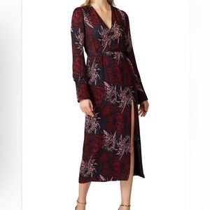 A.L.C. Printed Bailey V-Neck Dress 0